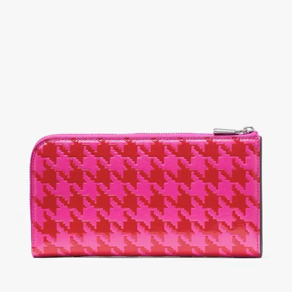 Kate Spade New York Devin Houndstooth Zip Around Continental Wallet - Picture 12 of 16